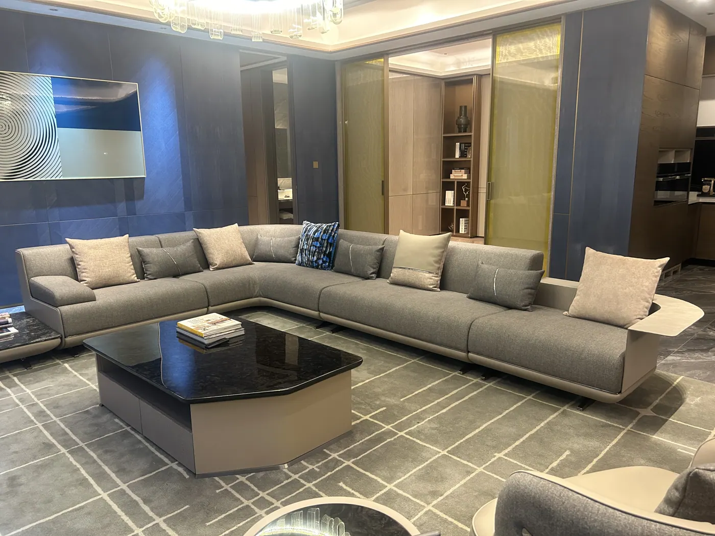 Corner sofa showroom setting